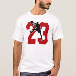 NUMRERA 23 MED BASKETSPELARE T SHIRT