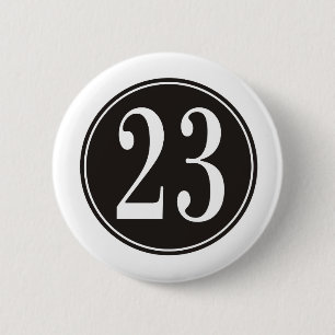 Numrera 23 - Svarten cirklar (bekläda) Knapp