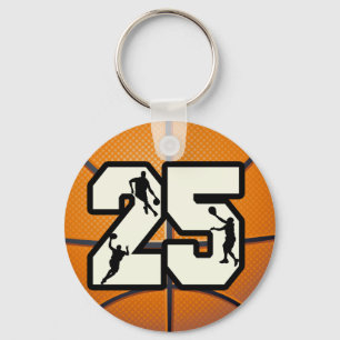 Numrera 25 basket och spelare nyckelring