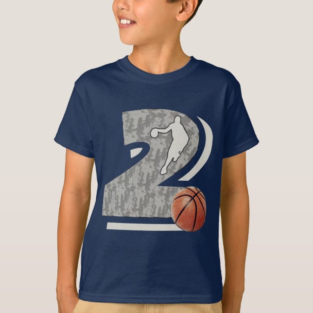 Numrera 2 basket- och spelaredesignen tee shirt (Framsida)