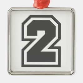 Numrera 2 julgransprydnad metall