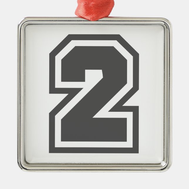 Numrera 2 julgransprydnad metall (Framsidan)