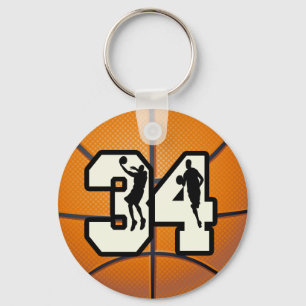 Numrera 34 basket nyckelring