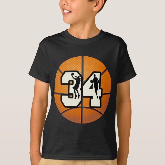 Numrera 34 basket t-shirt (Framsida)