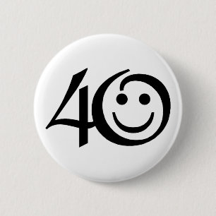 Numrera 40-With lyckligt ansikte Knapp
