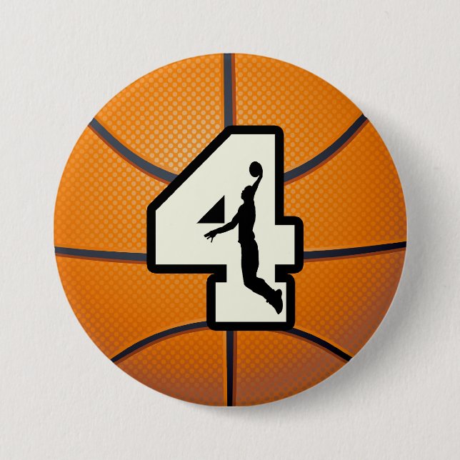 Numrera 4 basket och spelare knapp (Framsida)
