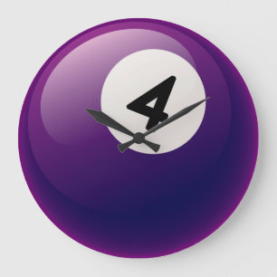 Numrera 4 biljard som boll tar tid på stor klocka