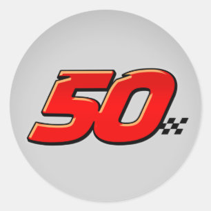 Numrera 50 - Klistermärke