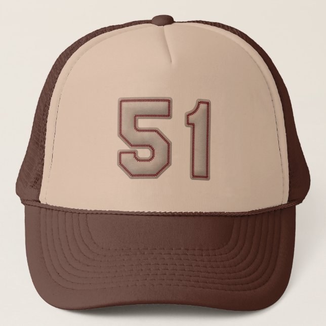 Numrera 51 med kall baseball syr Look Keps (Framsida)