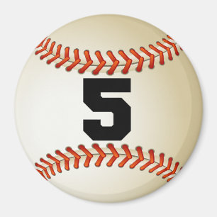 Numrera 5 baseball magnet