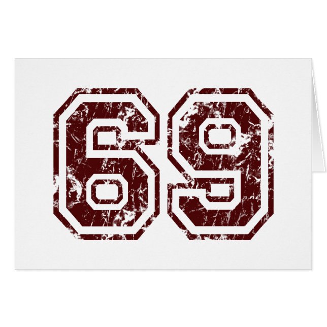 Numrera 69 hälsningskort (Framsidan Horizontal)