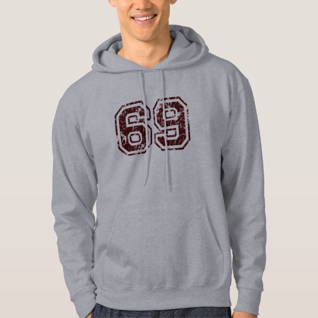 Numrera 69 sweatshirt med luva (Framsida)