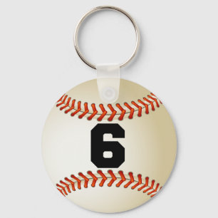 Numrera 6 baseball nyckelring