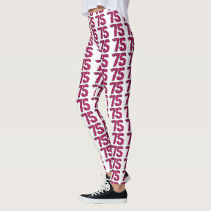 Numrera 75 gulliga rosa ros för leggings