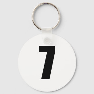 numrera 7 i svart på vit knäppas keychain nyckelring