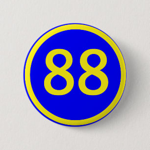 numrera 88, i en cirkla knapp