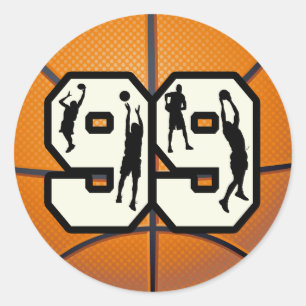 Numrera 99 basket runt klistermärke