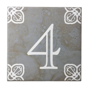Numrera belägger med tegel - spansk vit på kakelplatta