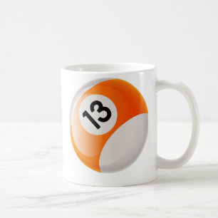 NUMRERA BOLL FÖR 13 BILJARD KAFFEMUGG