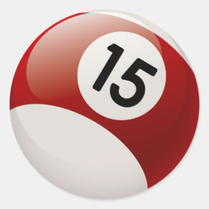 NUMRERA BOLL FÖR 15 BILLARDS RUNT KLISTERMÄRKE