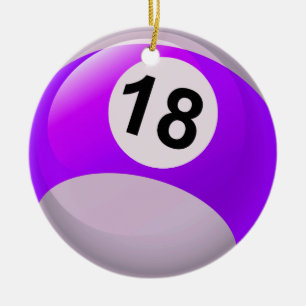 Numrera boll för 18 biljard julgransprydnad keramik