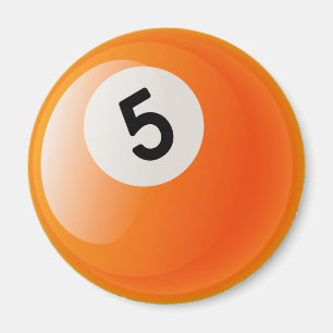 NUMRERA BOLL FÖR 5 BILJARD MAGNET