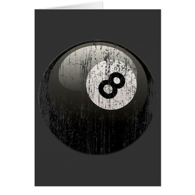 NUMRERA BOLL FÖR 8 BILJARD - SOM ERODERAS OCH HÄLSNINGSKORT (Framsidan)