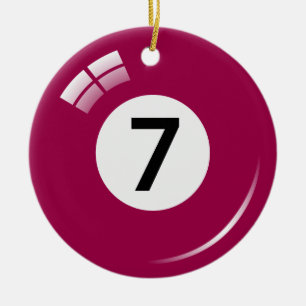 Numrera bollprydnaden för sju bassäng - siddubbelt julgransprydnad keramik