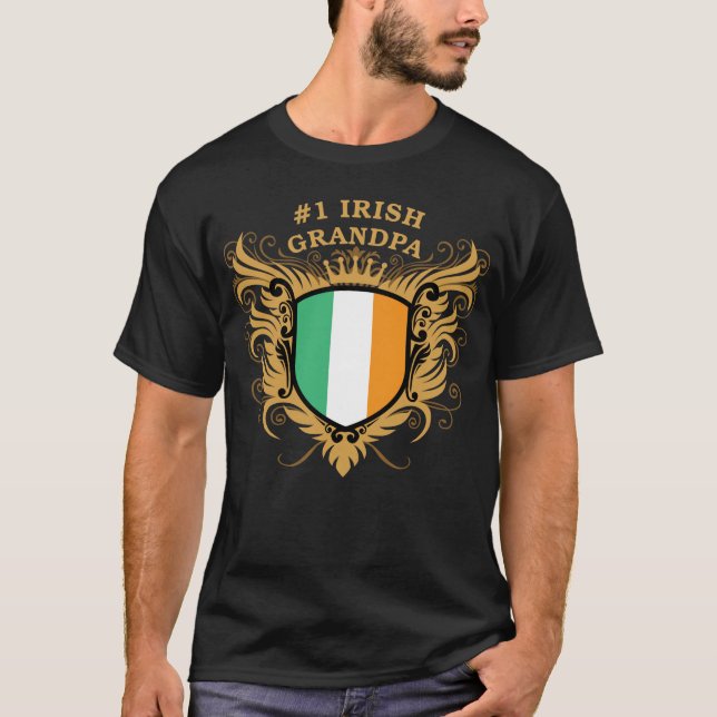 Numrera en irländsk morfar t shirt (Framsida)