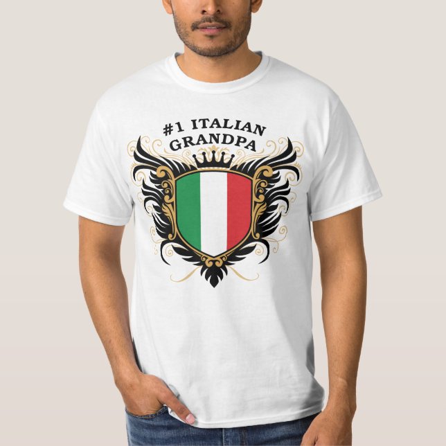 Numrera en italiensk morfar t shirt (Framsida)