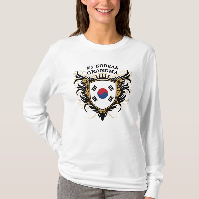 Numrera en koreansk mormor t shirt (Framsida)