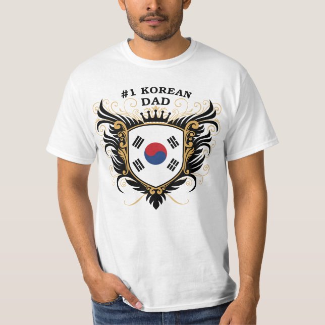 Numrera en koreansk pappa tee shirt (Framsida)
