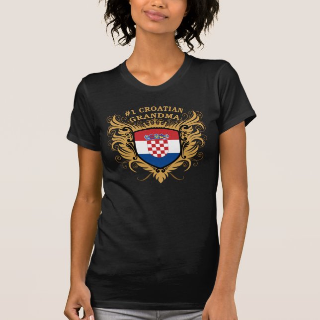 Numrera en kroatisk mormor t-shirt (Framsida)