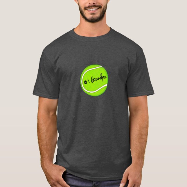 Numrera en morfar på tennisboll t-shirt (Framsida)
