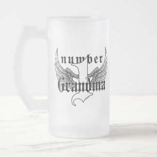 Numrera en mormor den Glass muggen Frostat Ölglas