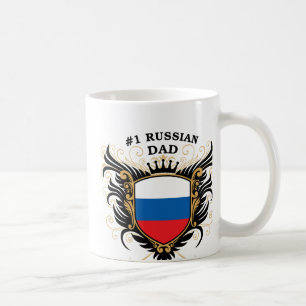 Numrera en rysk pappa kaffemugg