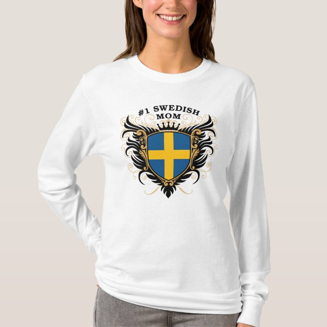 Numrera en svensk mamma t-shirt (Framsida)