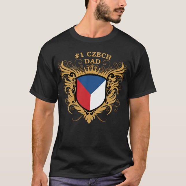 Numrera en tjeckisk pappa tee shirt (Framsida)