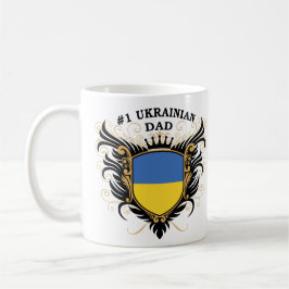 Numrera en ukrainsk pappa kaffemugg