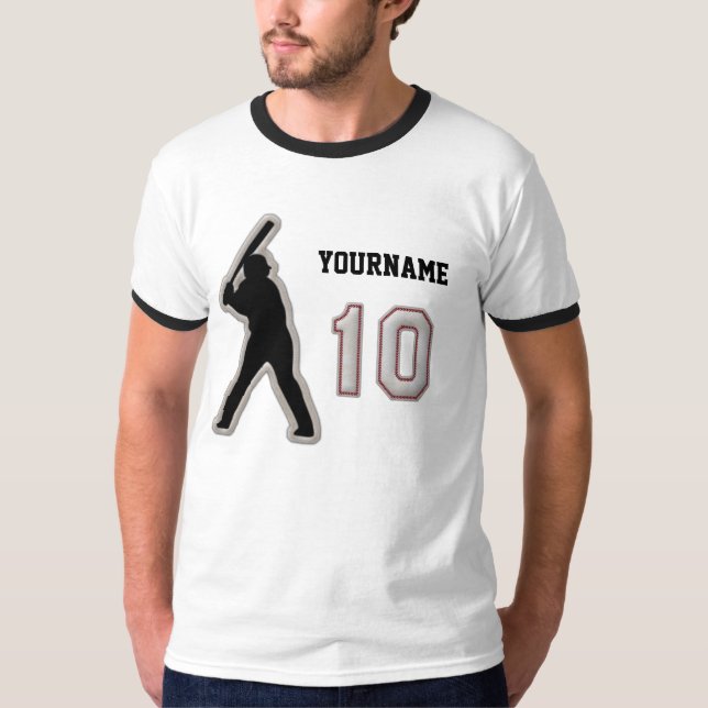 Numrera enhetlig Hitter 10 - kall baseball syr T-shirt (Framsida)