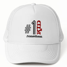 Numrera ett UNGEanpassningsbarnamn röd svart vit