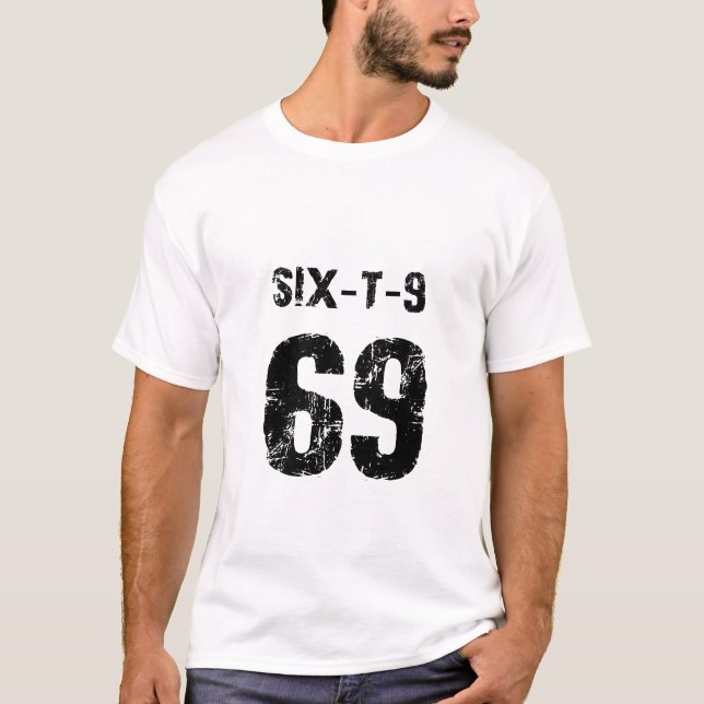 Numrera födelsedagskjortan för sportfantast 69 t shirt (Framsida)