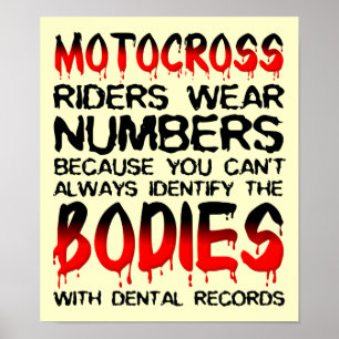 Numrera Kroppen Dirt Bike Motocross Affisch Skylt