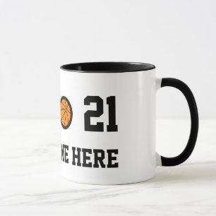 Numrera mugg Personalizable för 21 basket