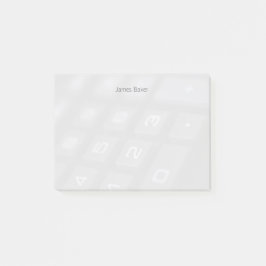 Numrera nycklar på räknemaskinen post-it block