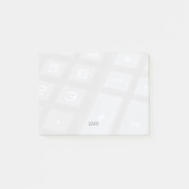 Numrera, och symbolnycklar bleknar post-it block