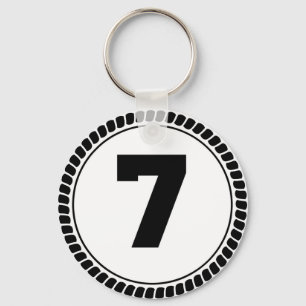 Numrera sju cirklar nyckelring
