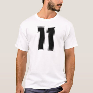Numrera trycket för frontside 11 t shirt