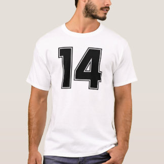 Numrera trycket för frontside 14 tee shirt