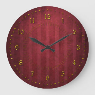 Numrerad rik röd avriven Grunge Stor Klocka